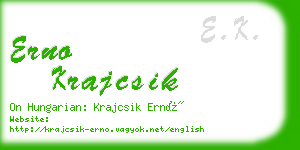 erno krajcsik business card